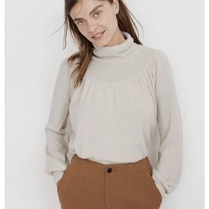 Madewell Shirred Balloon Sleeve Turtleneck Sweater